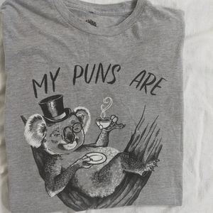 ⭐ Punny T shirt size large gray